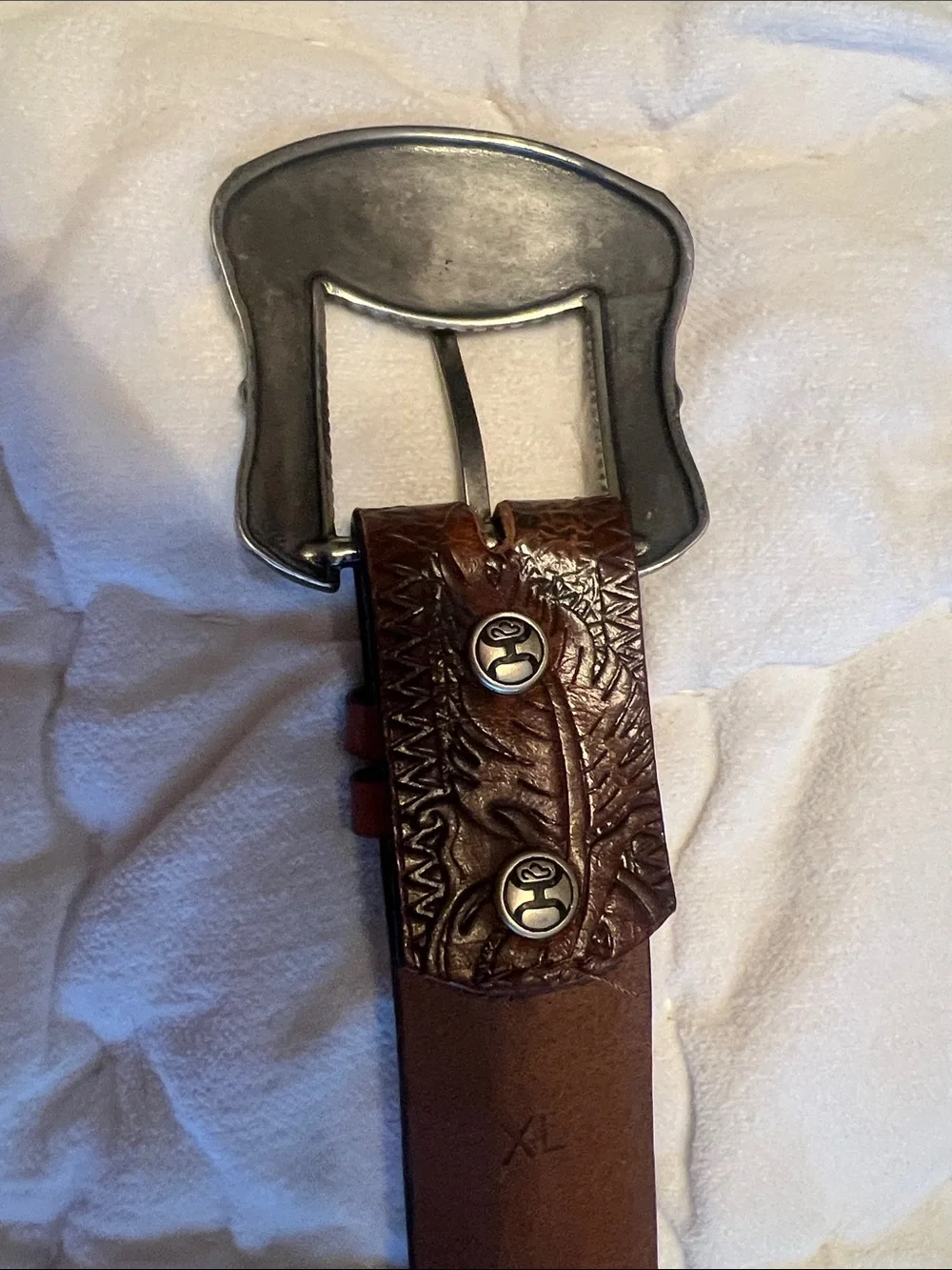 HOOEY leather tooled belt XL
